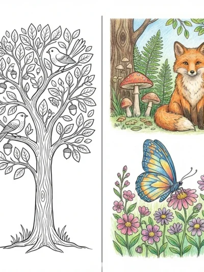 Nature coloring pages