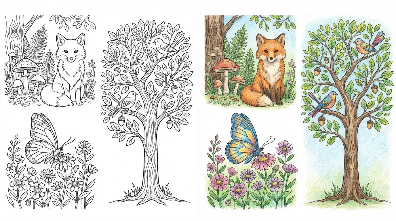 72 Nature Coloring Pages (Free PDFs)