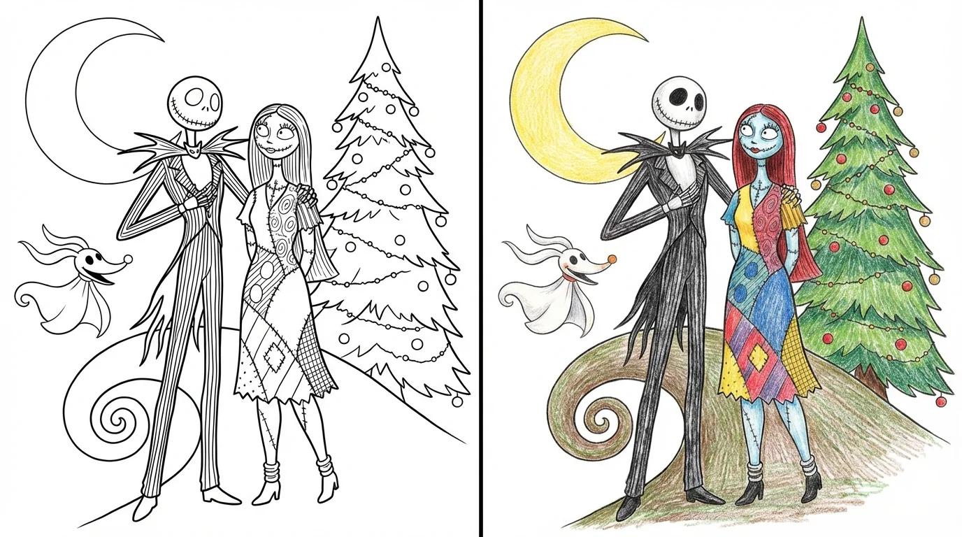 nightmare before christmas coloring pages