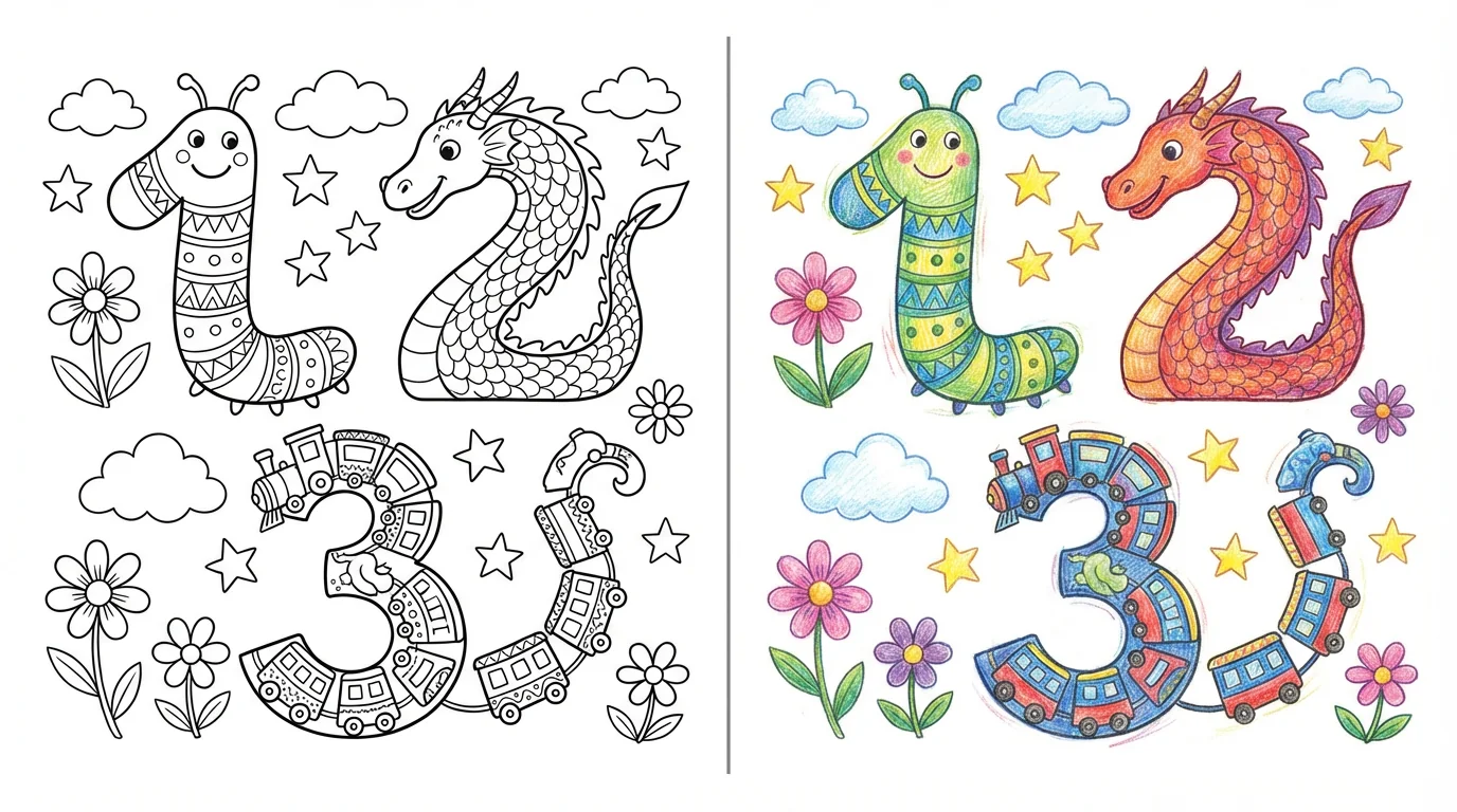 numbers coloring pages