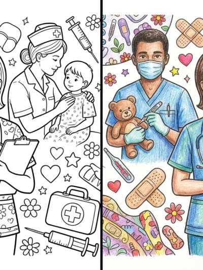 Nurse coloring pages