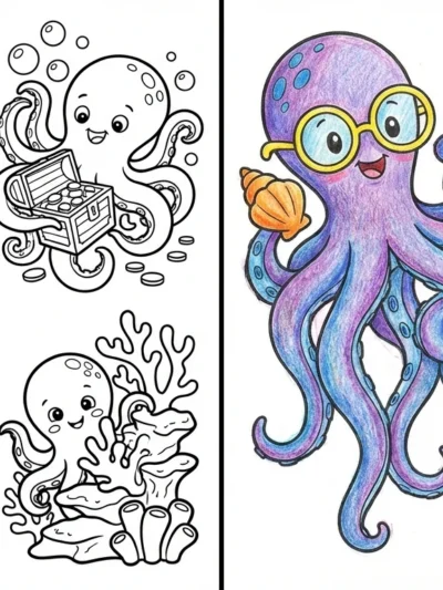 Octopus coloring pages