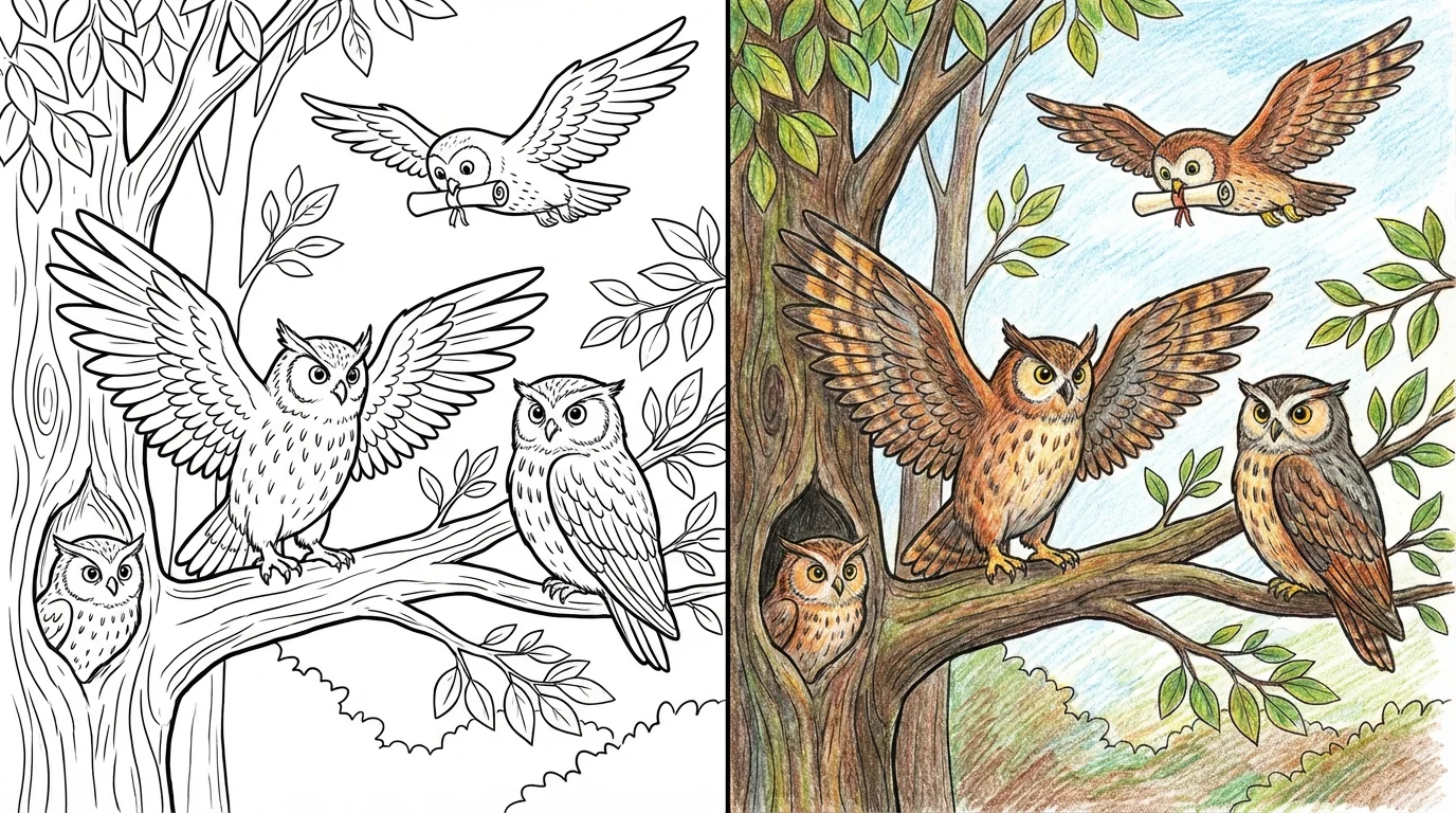 owl coloring pages