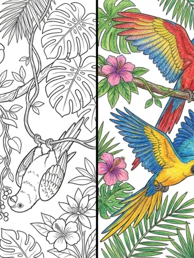 Parrot coloring pages