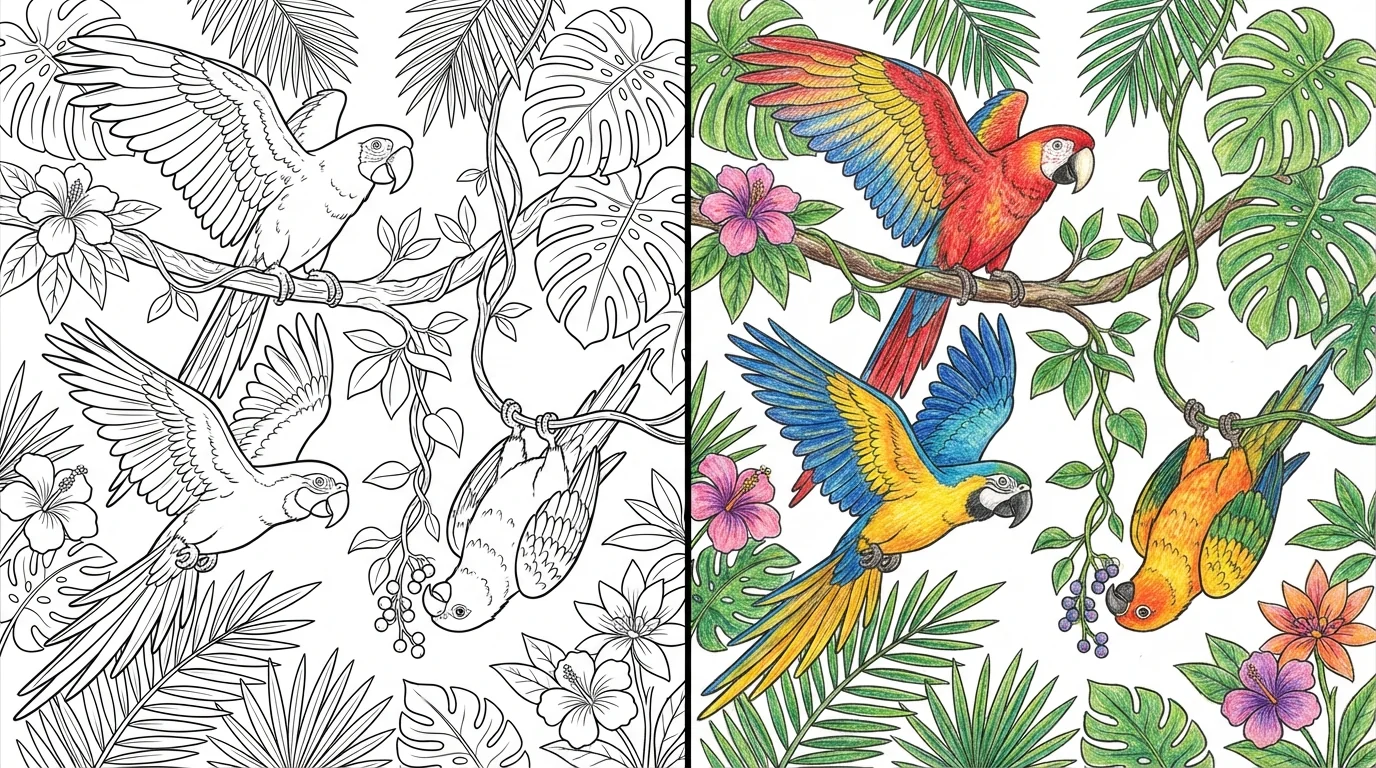 parrot coloring pages