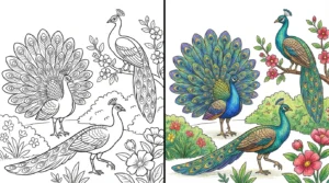 peacock coloring pages