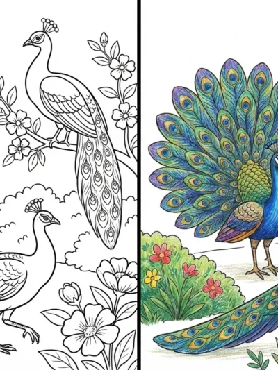 Peacock coloring pages