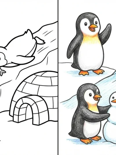 Penguin coloring pages