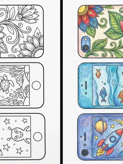 Phone coloring pages
