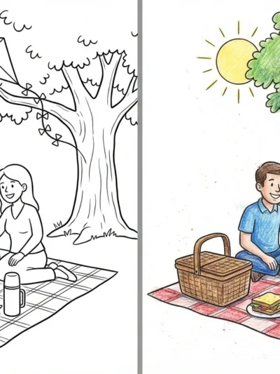 Picnic coloring pages