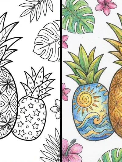 Pineapple coloring pages