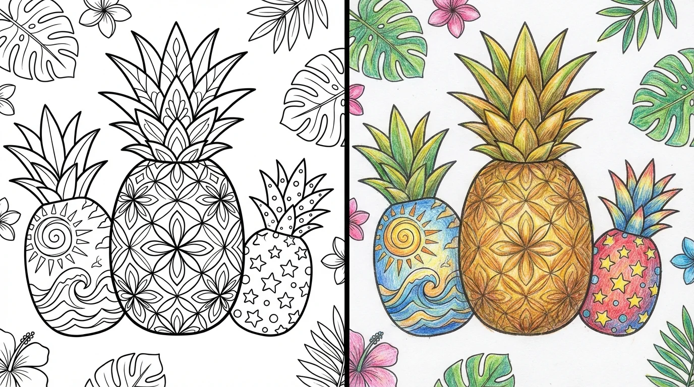 pineapple coloring pages