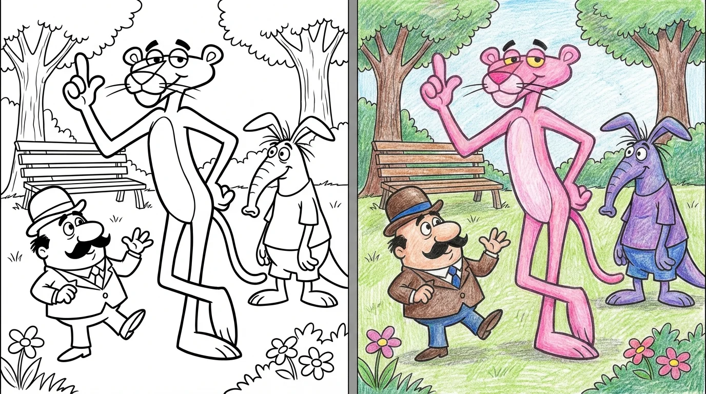 pink panther coloring pages