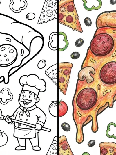 Pizza coloring pages