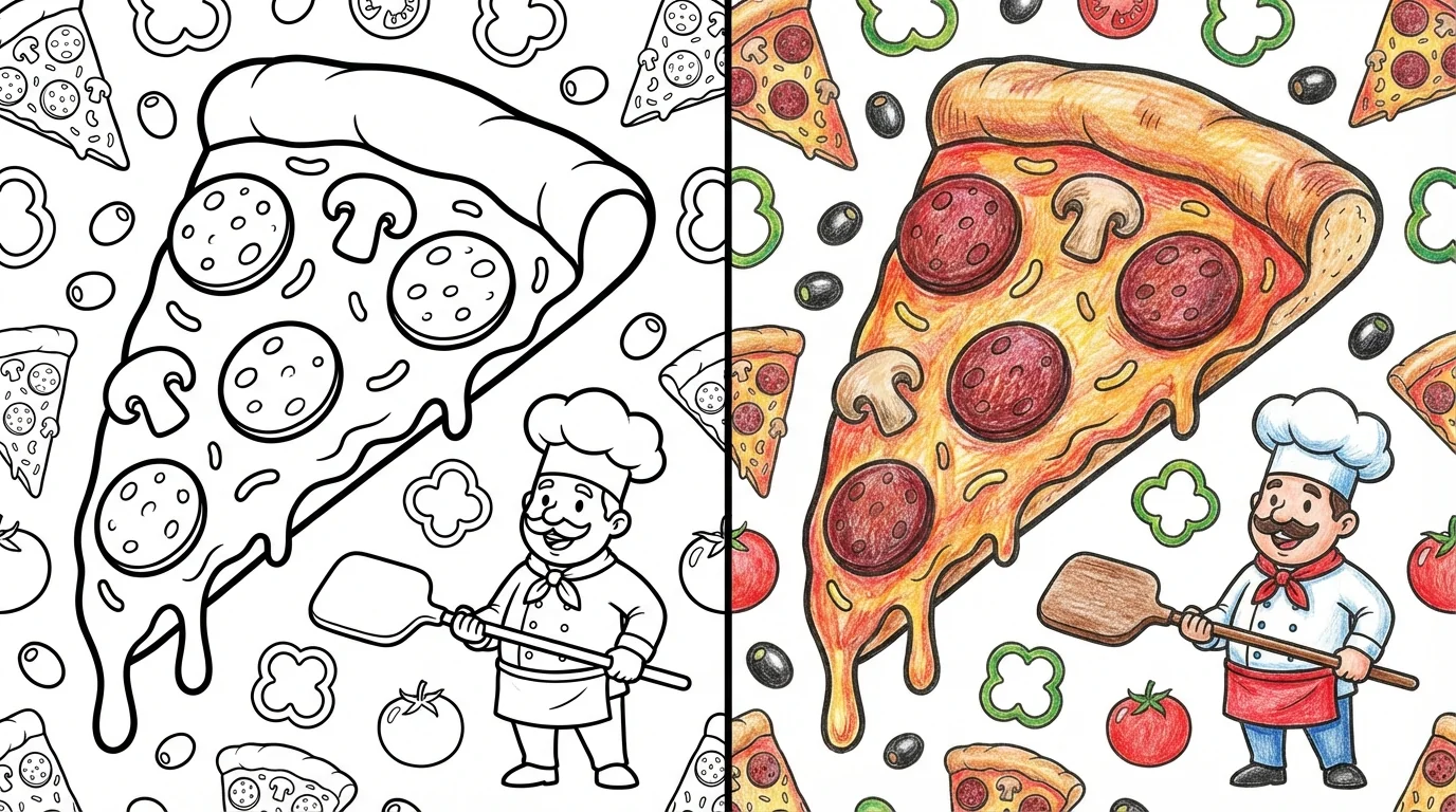 pizza coloring pages