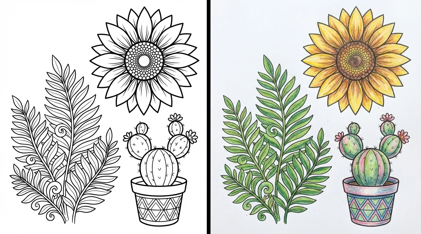 71 Plant Coloring Pages (Free PDFs)
