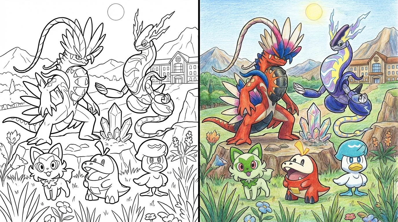 pokemon scarlet and violet coloring pages