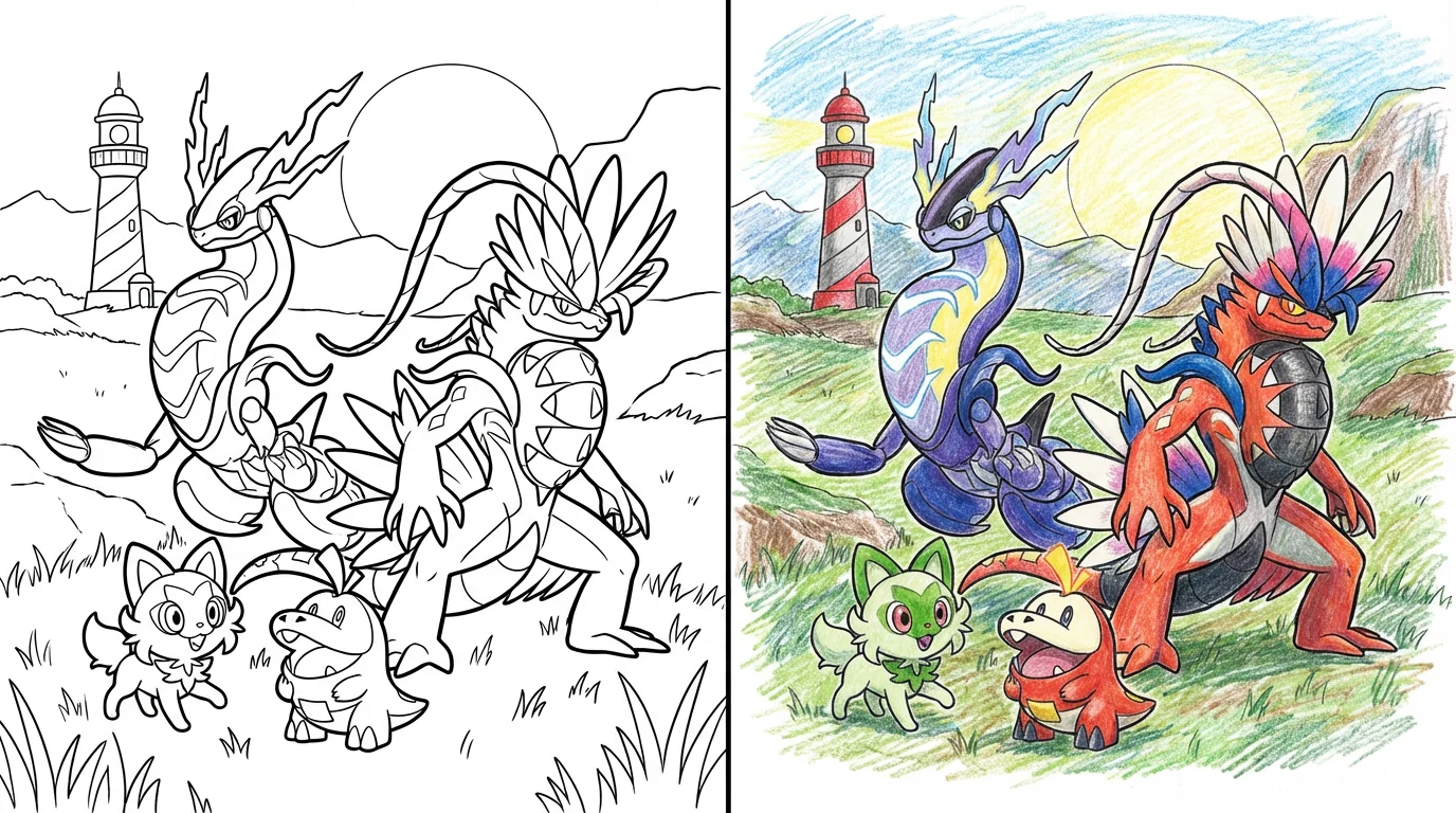 pokemon violet coloring pages