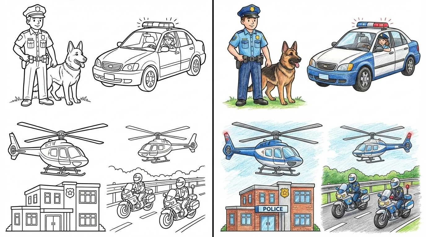 police coloring pages