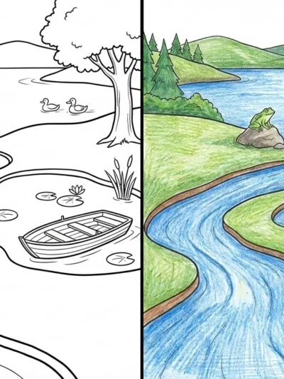 Pond River And Lake coloring pages