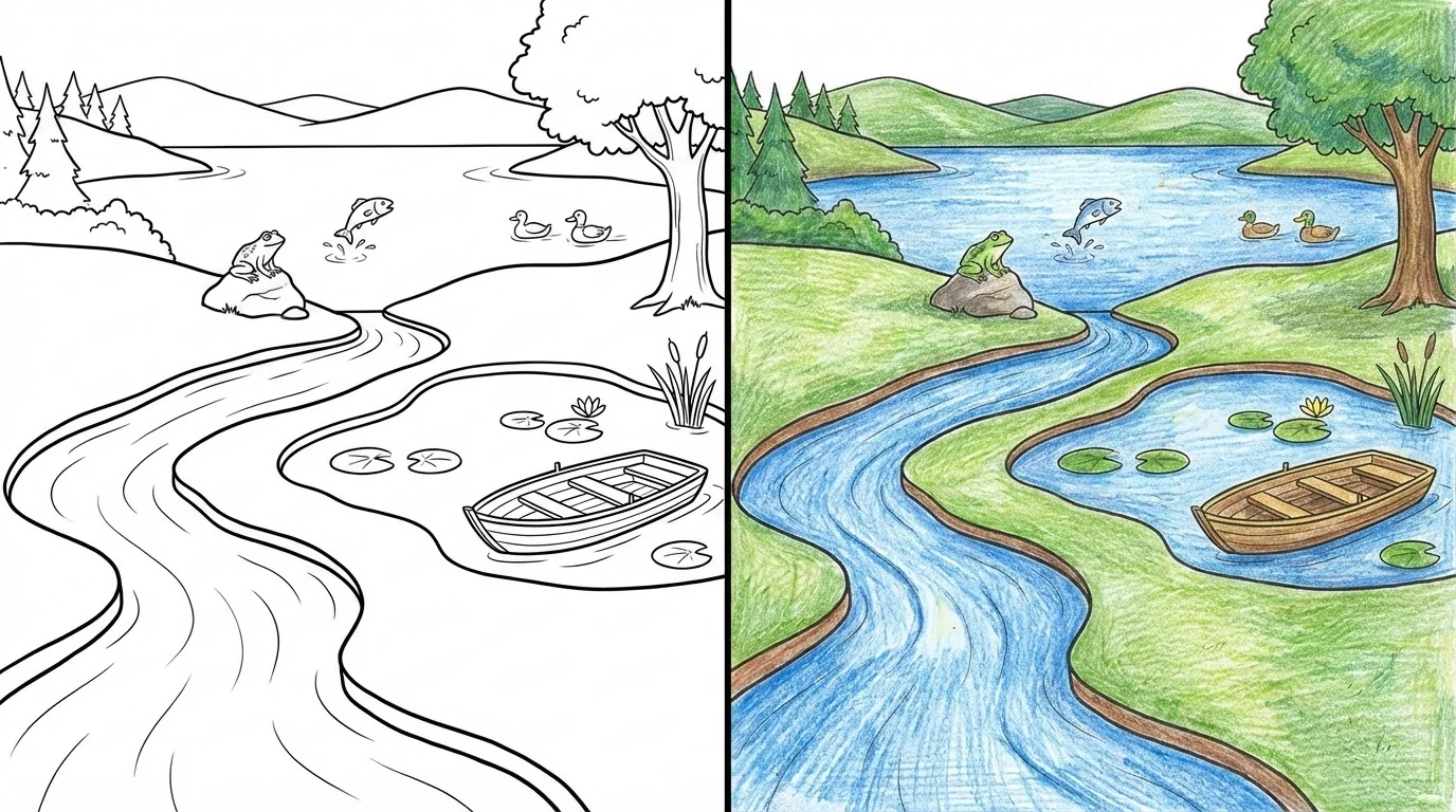 pond river and lake coloring pages