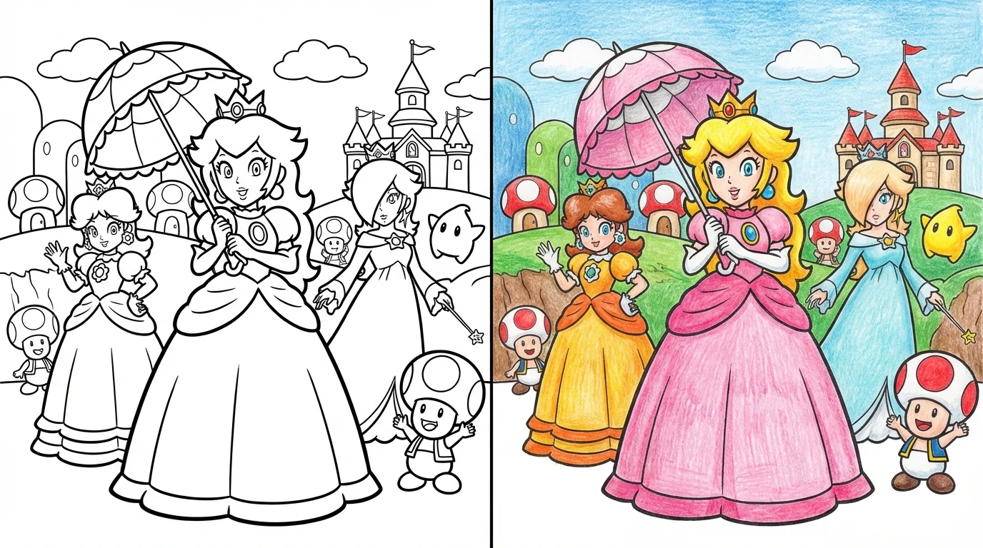 princess peach coloring pages