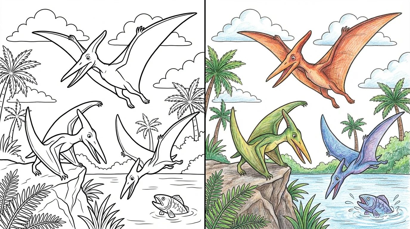 pterodactyl coloring pages