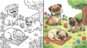 pug coloring pages