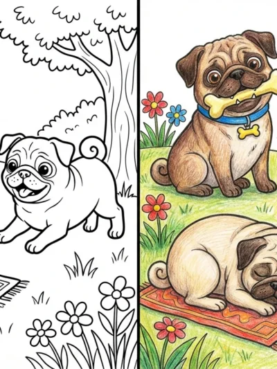 Pug coloring pages
