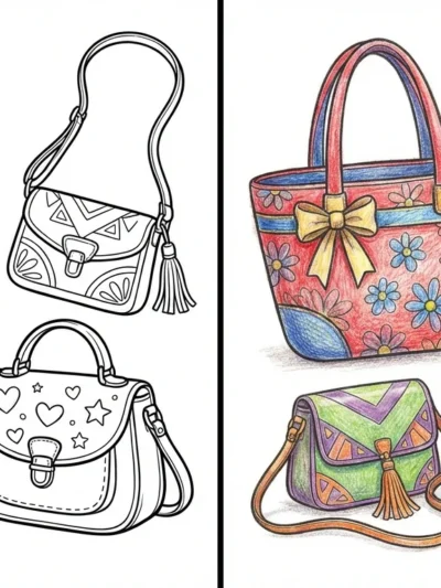 Purse coloring pages