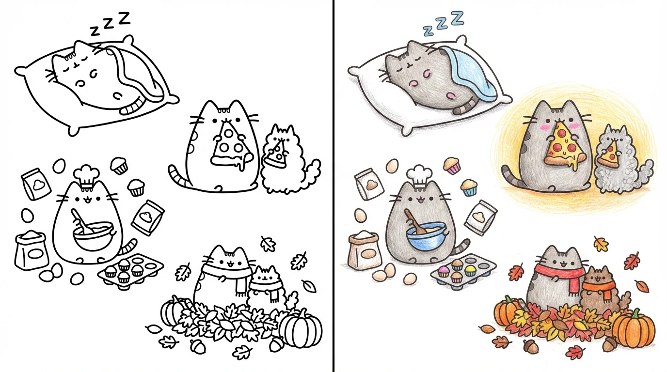 pusheen coloring pages