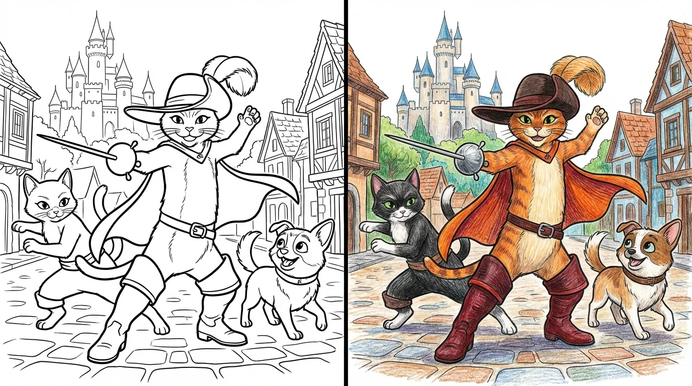 puss in boots coloring pages