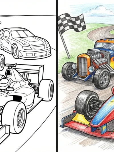 Racecar coloring pages