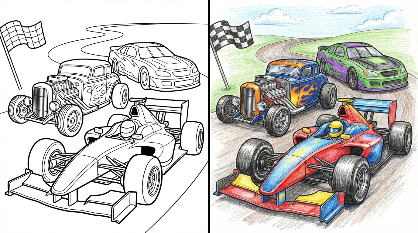 racecar coloring pages
