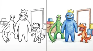 rainbow friends coloring pages