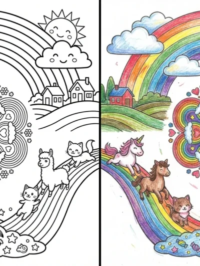 Rainbow coloring pages