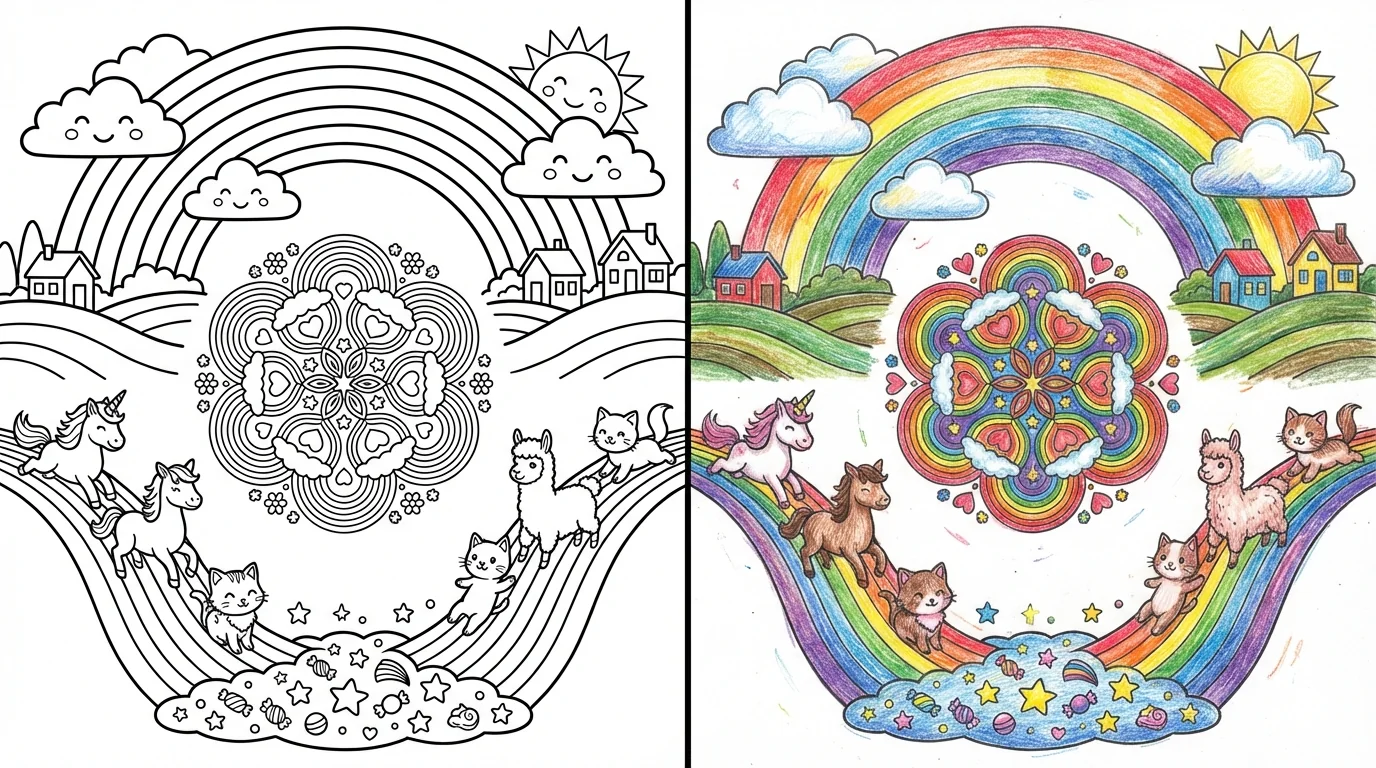 rainbow coloring pages