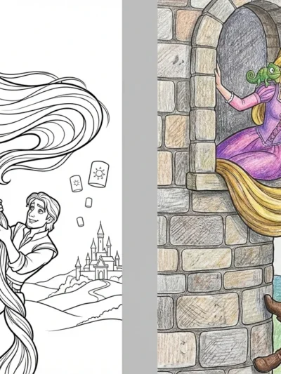 Rapunzel coloring pages