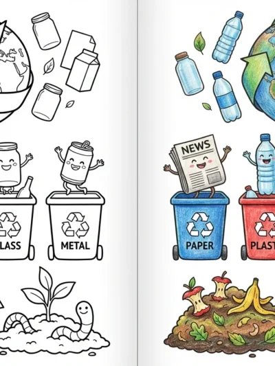 Recycling coloring pages