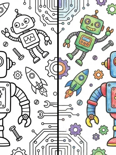 Robot coloring pages
