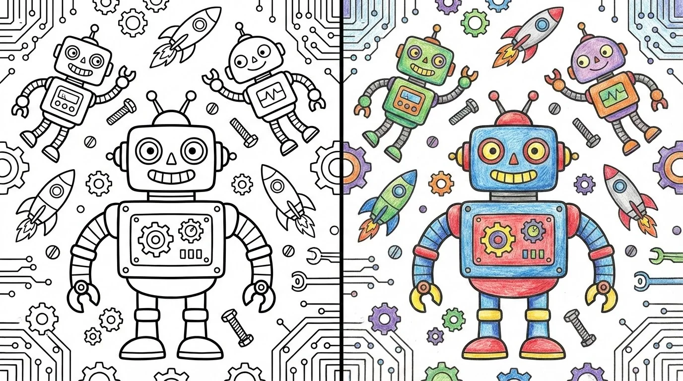 robot coloring pages