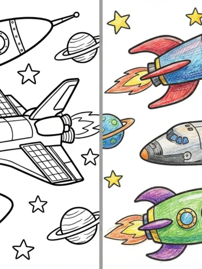 Rocket coloring pages