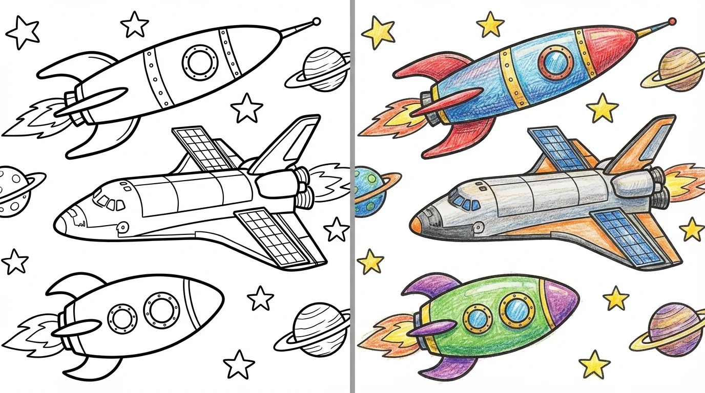 rocket coloring pages