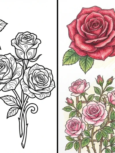 Rose coloring pages