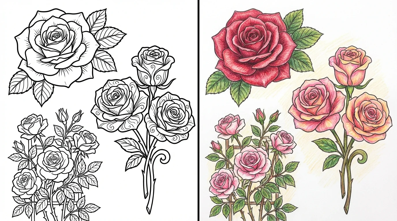 rose coloring pages