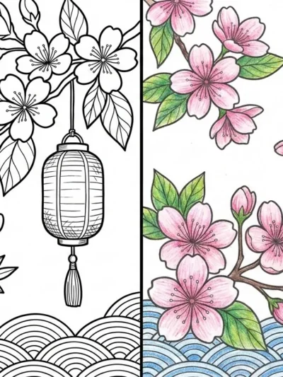 Sakura coloring pages