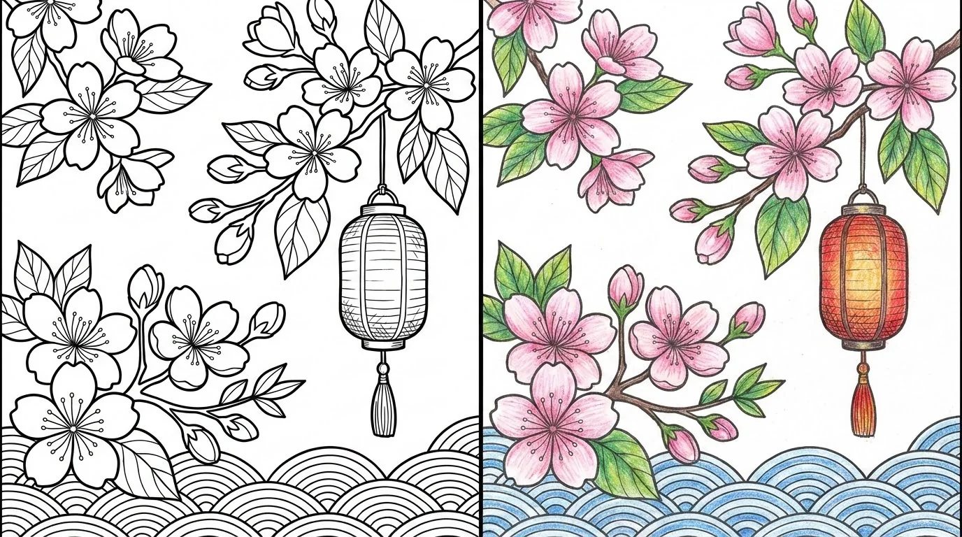 sakura coloring pages