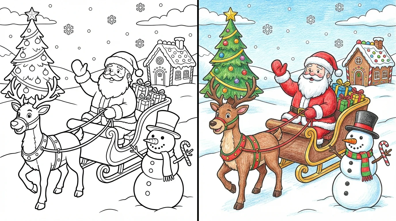 santa coloring pages