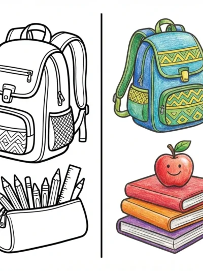 School Supplies coloring pages