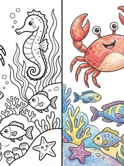 Seafood coloring pages